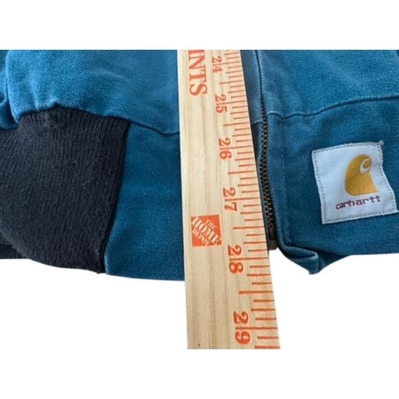 "CARHARTT" Vintage Thermal Lined Firm Duck JRO 455 Teal Blue AZTEC Jacket SZ L - Picture 13 of 16